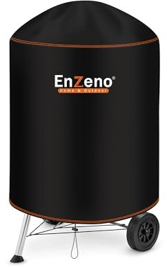 Enzeno - Housse de protection pour barbecue sphérique - Résistante aux intempéries - Oxford 420D - Ronde - Étanche à la poussière - Indéchirable - 71 x 90 cm