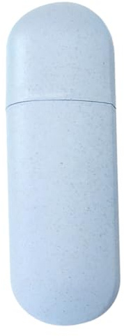 CIYODO Estuche Portátil para Cepillo y Pasta Dental de de Trigo y PP Soporte de Viaje Resistente y Sanitario Color Azul Nórdico para Camping y Uso Diario