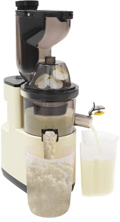 Elektrischer Entsafter Slow Juicer, 500W Saftpresse Elektrisch für Gemüse und Obst, Leise mit Automatischer Trementnung & Anti-Tropf System, Entsafter mit 14cm Einfüllschacht