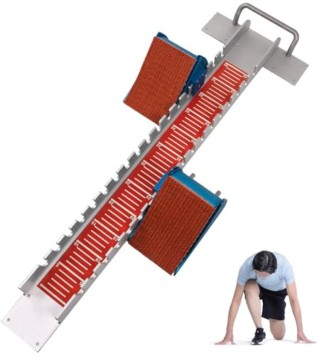 AXGCAA 32in Athletics Starting Block, Starting Blocks Track and Field with 6 Angle Pedals Adjustable, Aluminum Alloy Sprinter Running Blocks with Clear Scale, for Indoor Outdoor Plastic Tracks