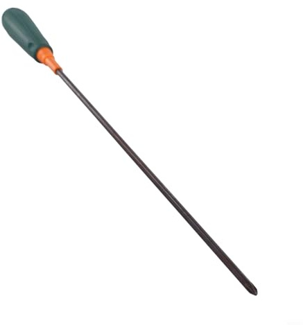 CYRENT Destornillador magnético fuerte, varilla larga extendida, tamaño de broca de 5 x 300 mm, construcción de aleación de acero, cruz y ranurado, para espacios reducidos, longitud total de 420 mm