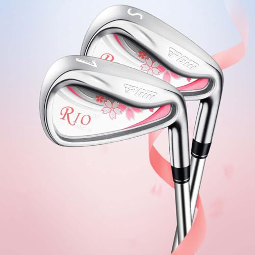 Mazza da golf da donna Rio III n. 6/7/8/9/P/S in ferro da donna per destrorsi professionali, mazze da golf in acciaio inossidabile (n. P, con albero in acciaio)