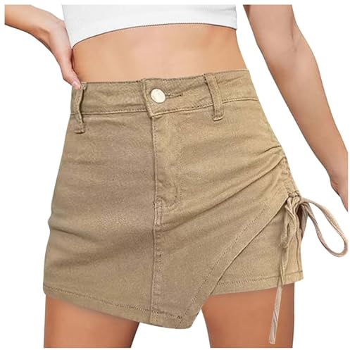 Eauptffy Pantaloni corti in jeans da donna, shorts estivi da donna, jeans da donna molto versatili, pantaloni in denim a vita alta, sexy jeans estivi, eleganti shorts estivi, look usato, stile retrò