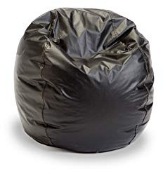 Child Bean Bag Chairs by Better American Products - Kid Sized Baseball Style Vinyl Bean Bag Chairs Perfect for Game Rooms and More (Black)