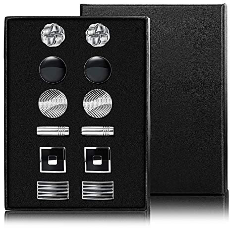 YADOCA 6 Pezzi Rame Gioielli Gemelli Camicia Uomo Matrimonio Eleganti Classici attività Commerciale Regalo Scatola