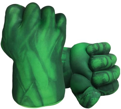NuGeriAZ Superhero Hands for Kids Smash Punches Gloves Toy Children's Plush Boxing Glove Set Kids Cosplay Costumes for Boy Christmas Birthday Gift(Green A)