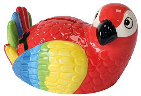 Tirelire Crockery Critters - Perroquet de Deluxebase. Tirelire Fantaisie en Forme d'animal Mignon pour Enfants et Adultes.