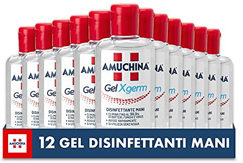 Amuchina Gel X-Germ Disinfettante Mani, 12 Flaconi da 80 ml