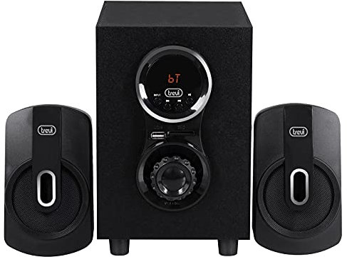 Trevi AVX 615 BT Altoparlanti Amplificati 30W con Subwoofer Amplificato, Casse Wireless con Bass Reflex, Altoparlanti 2.1 con USB, Micro SD, AUX-IN, RCA, Mp3, Mobile in Legno di Dimensioni Compatte