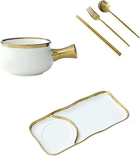 Ciotola for cereali, scodella for zuppa, scodella for il tè, set di ciotole for la colazione in ceramica, ciotole for zuppa di cipolle di lusso con manico Set di stoviglie for piatti da colazione in p