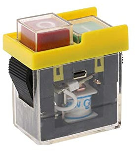 AC 250V 6A Impermeable Magnético Pulsador Máquina Cortadora Taladro Encendido Apagado Interruptor Caja de Control Interruptor Electromagnético Auto-bloqueo, para Sierra Eléctrica Taladro Amoladora