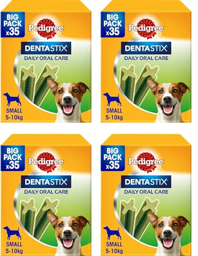Pedigree Dentastix Fresh 140 Snack per la Igiene Orale (Cane Piccolo 5-10 kg) 550 g 35 Pezzi - 4 Confezioni da 35 (140 totali)
