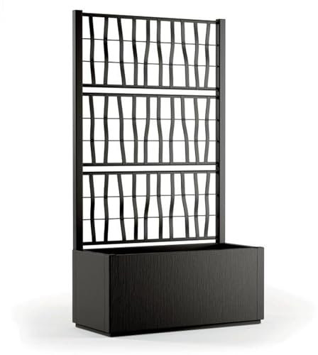 Bac a fleur Ethica rectangulaire 80 cm avec treillis graphite