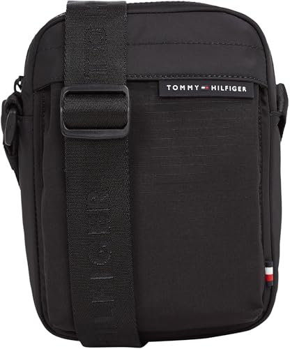 Tommy Hilfiger Herren Umhängetasche Element Repreve Mini Reporter Sportlich, Schwarz (Black), Einheitsgröße