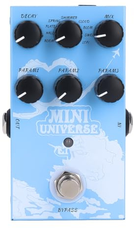 M-VAVE Overdrive gitarrpedal, gitarrpedaleffekt, omvänd effekt, digital modellering, DC9V/typ C, 2 strömförsörjningsmetoder, blå