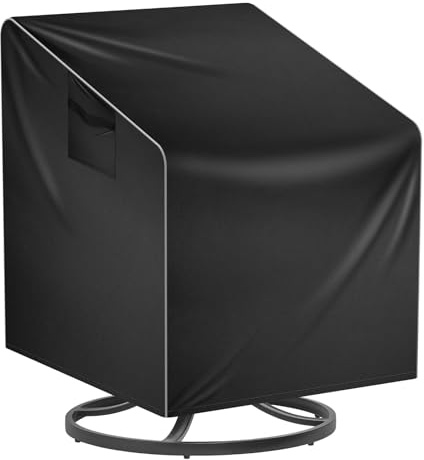 Housse de protection pour chaise de jardin en tissu Oxford 210D noir pour fauteuil pivotant, chaise de jardin empilable avec 4 boucles, résistante aux intempéries, imperméable et résistante, housse de