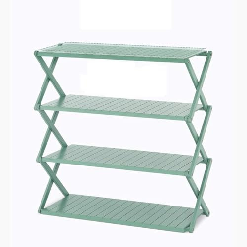 4 Tier Folding Bamboo Shoe Rack Planter Display Rack Indoor/Outdoor Garden Patio Organiser Shoe Storage Rack (Color : B)