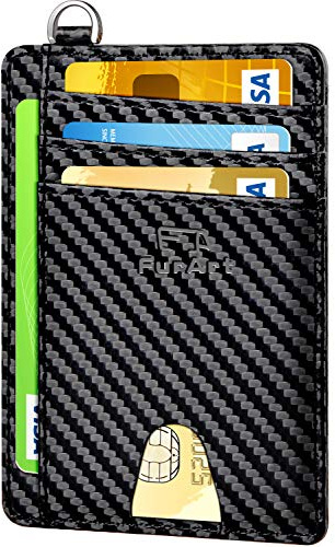 FurArt Slim Minimalist Wallet RFID Credit Card Holder for Men-Black