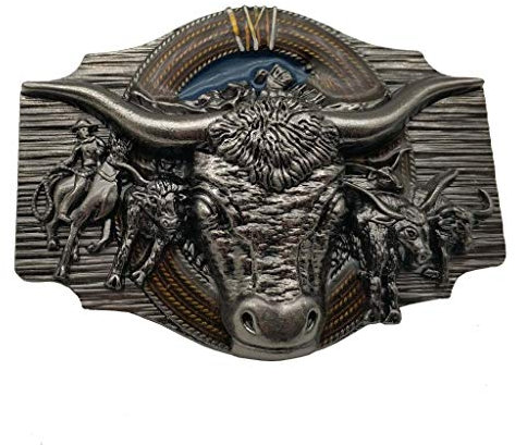 Xwest Longhorn Cowboy Cowgirl Bull Rodeo Western Texas Belt Buckle Gürtelschnallen