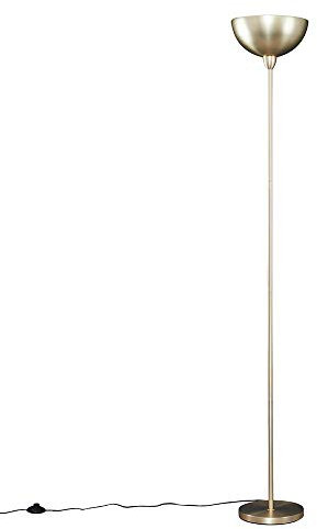 MiniSun | Modern Matt Gold Uplighter Floor Lamp with a Bowl Shaped Shade | Floor Lamps & Torchieres, Home Décor & Improvement Essential | Includes 6W LED Bulb [3000K Warm White]