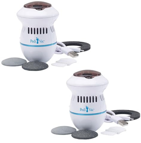 PediVac - Das Original aus dem TV - Doppelpack - elektrischer Hornhautentferner - wiederaufladbar - Hornhauthobel - Hornhautraspel - Fußpflege - Pediküre - 2 Aufsätze [grob & fein]