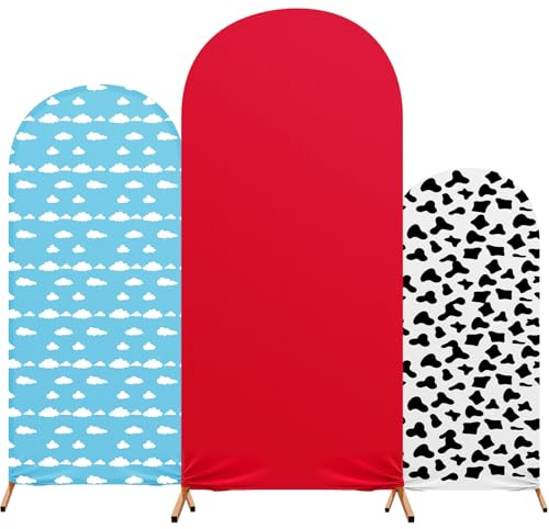 RimCereal Juego de 3 fundas de arco para arco de boda, fundas de elastano para telón de fondo de 4 pies, 5 pies, 6 pies, para boda, cumpleaños, banquete, decoración de ceremonia de ducha para niños y