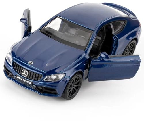 imtfzct 1/36 Benz C63 S AMG Spielzeugauto,Kinder Spielzeugauto mit Pull Back Funktion, sammelbares Modellauto aus Leichtmetall, Geburtstagsgeschenk für Jungen und Mädchen (blau)