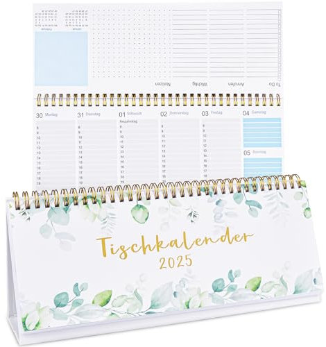 Tischkalender 2025 - Moseem Wochenplaner für Schreibtisch, Kalender 2025 von Januar 2025 bis Dezember 2025, Stehkalender 2025