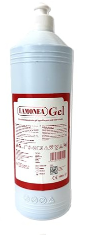 LAMONEA - Gel per Ecografia ECG, Alta Conduttività per Ultrasuoni - Certificato CE - Flacone 1L - Gel Conduttivo per Laser, Luce Pulsata, Epilazione - Ipoallergenico, Idrosolubile (1L) - LAMOGEL1006