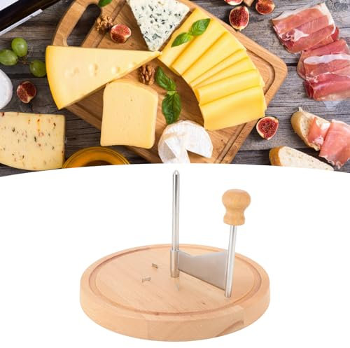 Rizador de Queso para Rueda de Queso, Ergonómico, Cortador de Flores de Acero Inoxidable con Eje Giratorio, Fácil de Limpiar, Afeitadora Multifuncional, Madera de Haya
