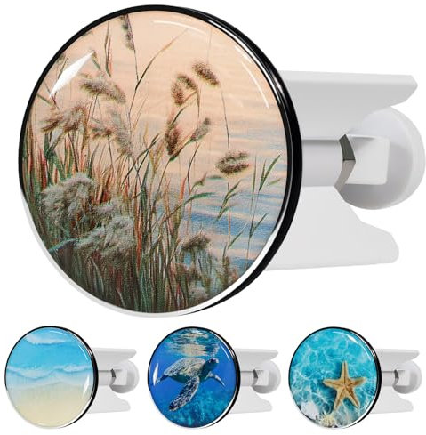 Universal Abflussstopfen 40mm, Waschbeckenstöpsel aus Messing universal mit Gummi für Waschbecken im Bad und Bidets, Excenterstopfen - Abflussstopfen Höhenverstellbar, Rostfrei & Dicht, Schilf