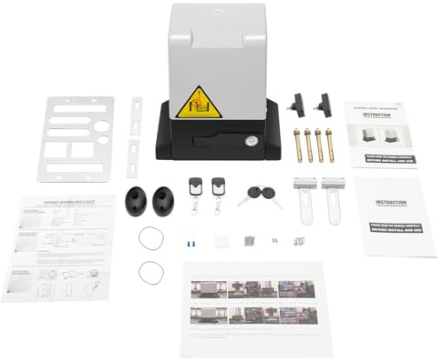 Set di azionamento per porta scorrevole, elettrico, telecomando, 12000 kg, azionamento scorrevole, porta del garage, con 2 telecomando, 550 W
