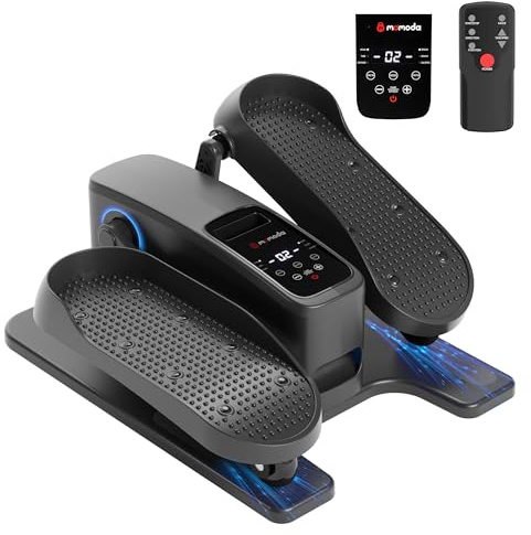 MOMODA Under Desk Elliptical Machine, 2 in 1 Electric Seated Pedal Exerciser with 12 Adjustable for Senior & Home & Office, Forward & Reverse