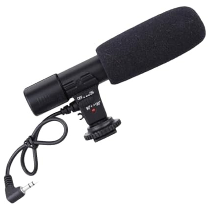 Kisangel Microfono per Videocamera DSLR Professionale con Ampia Compatibilità Pickup Esteso e Montaggio per Interviste Streaming e Registrazioni Live su Smartphone e Tablet