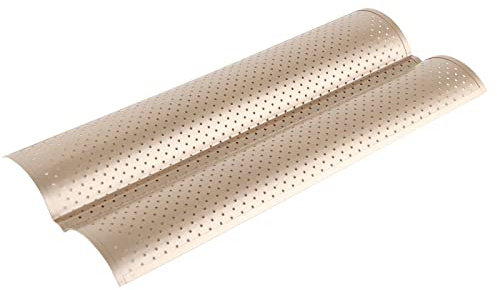 French Bread Pan for Making Baguettes, Sourdough Loaves, Rolls, 2 Slots