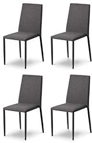 Julian Bowen Set Of 4 Jazz Fabric Chairs - Grey Dining