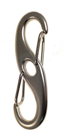 ARBO-INOX - Doppelkarabiner - Schnapphaken - Edelstahl A4 - S-Form (80mm)