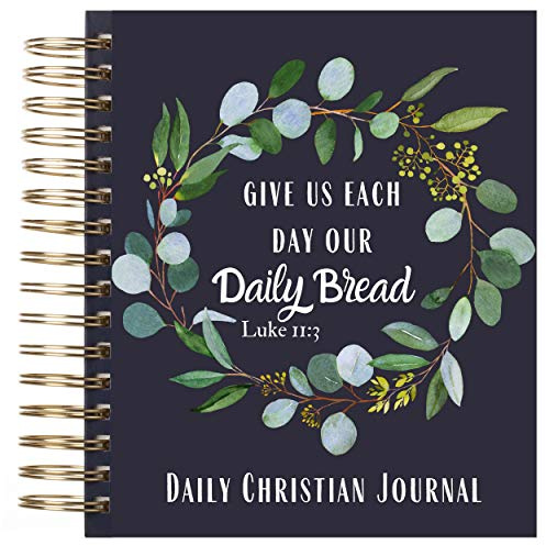 Mr. Pen- Christian Journals for Women & Men, 8.5 x 6.5, 365 Pages, Navy Blue Hardcover & Gold Spiral Binding, Bible Journal for Women, Bible Notebook