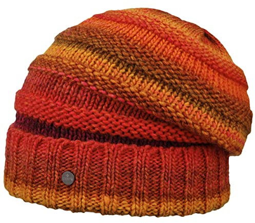 LIERYS Bernardo Oversize Strickmütze Mütze Wintermütze Umschlagmütze Long Beanie Damenmützen Oversizemütze (One Size - orange)
