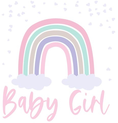 Baby Girl Babyparty Gästebuch Babyshower Mädchen Regenbogen Gastgeschenk als Erinnerung für Eltern zur Geburt: 80 blanko Seiten 21cm x 21cm (quadratisch)