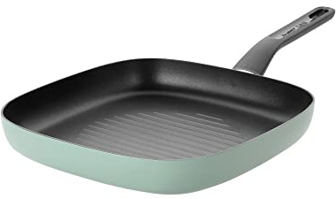 Berghoff Padella antiaderente Leo 26 cm (padella rivestita, ideale per carne/bistecca, per tutti i piani cottura, anche a induzione, con strisce per griglia) 3950312