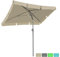 BelleMax Sonnenschirm Balkon Rechteckig 200 × 125 cm Khaki, Balkonschirm mit UV-Schutzfaktor 50+, Neigbar und Höhenverstellbar, Ideal Als Gartenschirm oder Terrassenschirm