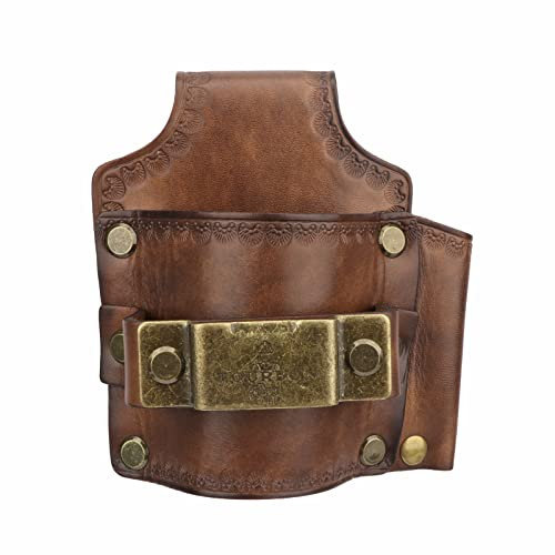 TOURBON Leather Tool Holster Hammer Tape Measure Pencil Holder for Belt