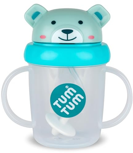 TUM TUM Tippy Up Free Flow Sippy Cup (No Valve), Sippy Cup for Toddlers, 200ml, BPA Free (Boris Bear S3)