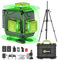 Niveau Laser Chantier Autonivelant 360° x 4, Lazer Niveaux 4D 16 Lignes Laser, Autonivellement, Nivellement Automatique, Support Rotatif,
