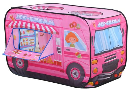 Pop-Up-Zelt für Kinder, 111,8 x 70 x 74,9 cm, Spielzelt, faltbar, Autozelt, atmungsaktiv, Spielzelt mit Rolltür und Oberlicht, schrumpffrei, lichtbeständig, Kinderzelt, Cosplay-Spielhaus-Zelt für Roll