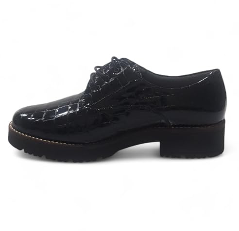 PITILLOS 10081 Blucher Charol con impresión Estilo Serpiente para: Mujer Color: Negro Talla: 36
