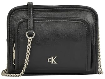 Calvin Klein Borsa da donna Utility Camera Bag16, nero e argento, Tek Beden