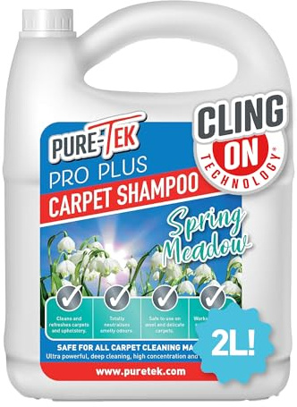 Pure Tek Carpet Cleaner Shampoo - Carpet Cleaner Solution for Machines, Heavy Duty Stain Remover Liquid, Deep Cleaning Detergent to Neutralise Pet Odour & Urine Stains, Works with All Machines