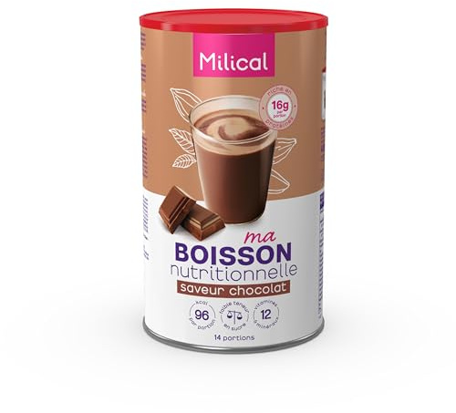 Boisson Chaude Diététique | Saveur Chocolat | Pot de 420g | Perte de Poids | Hyperprotéinée et Hypocalorique | Laboratoire Milical (Chocolat)